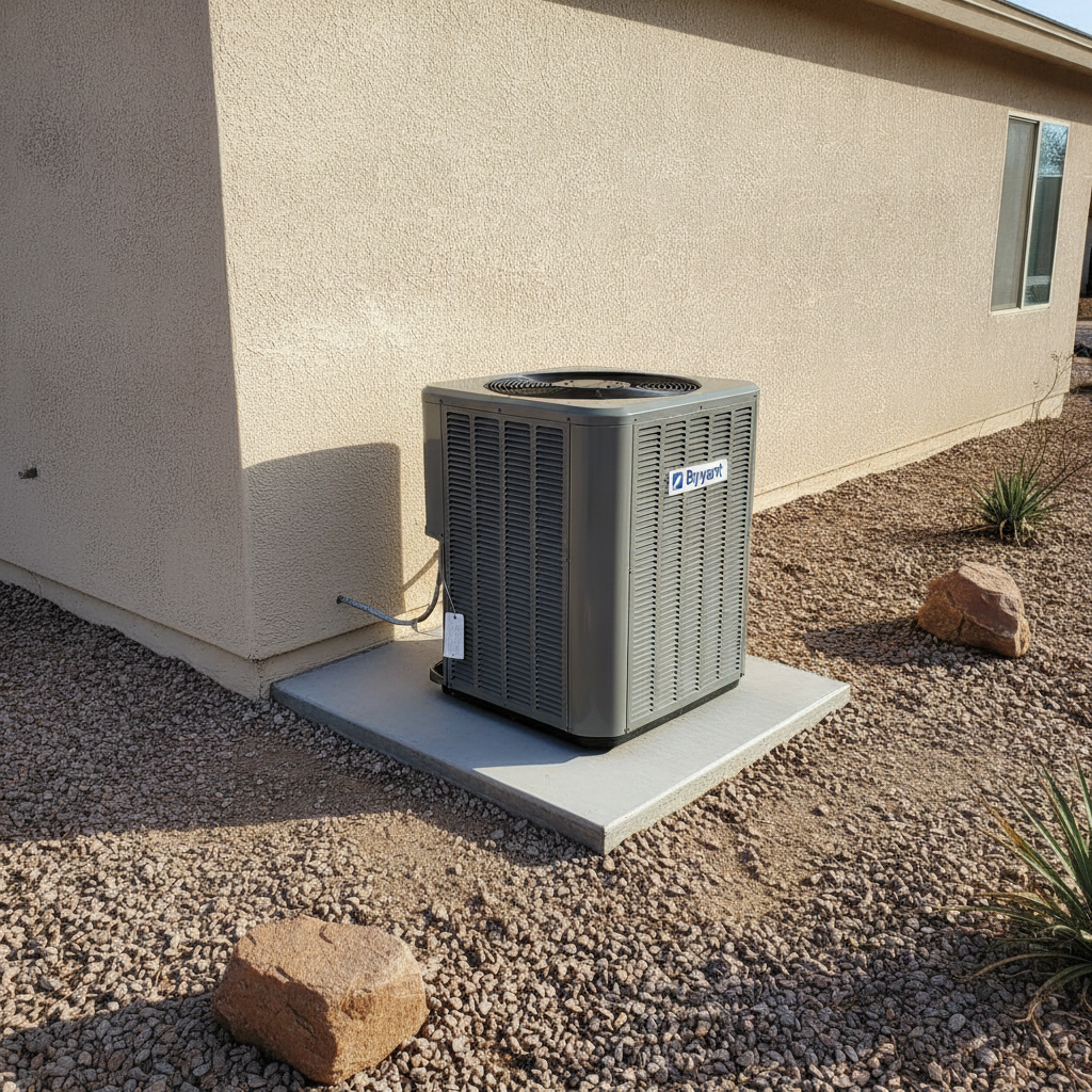 Portfolio image of SEER HVAC work done with a Bryant unit at a residential home in Tucson, Arizona