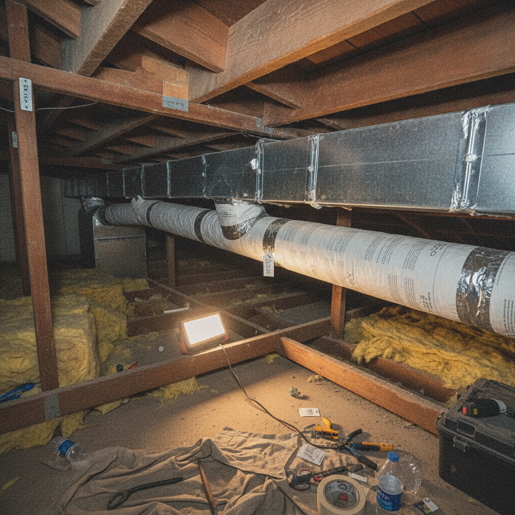 Portfolio image of SEER ductwork repair completed at a residential home in Tucson, Arizona