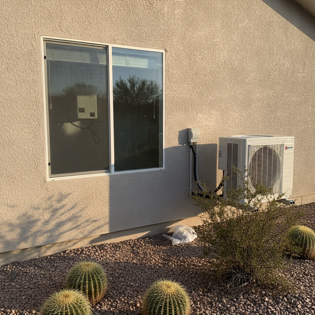 Portfolio image of a ductless mini-split system installed by SEER Heating & Cooling in Tucson, Arizona